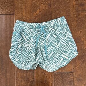 The North Face Women's Athletic Shorts in Green  and White Checkered